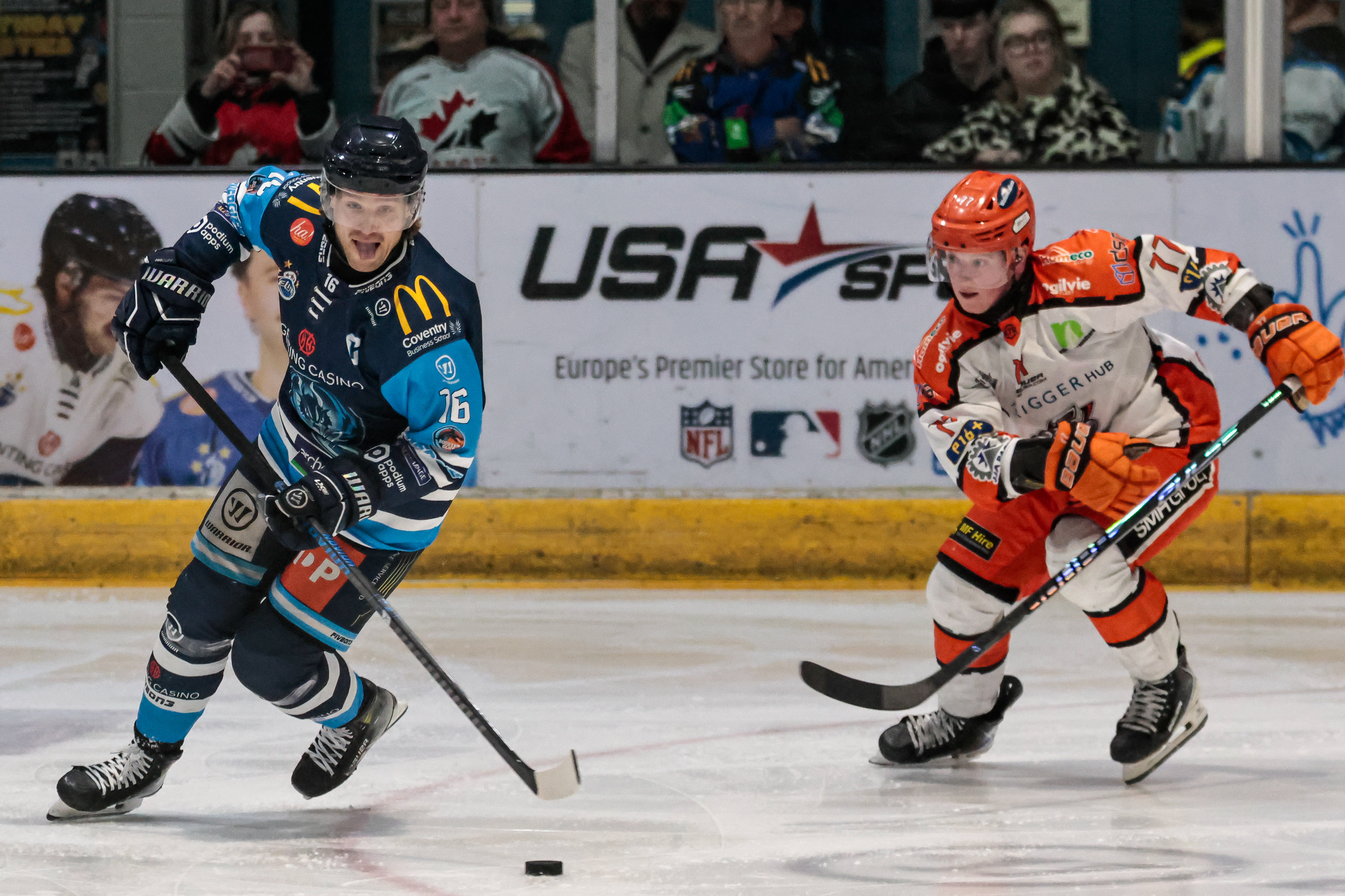 Kim Tallberg professional ice hockey player for Coventry Blaze on the ice